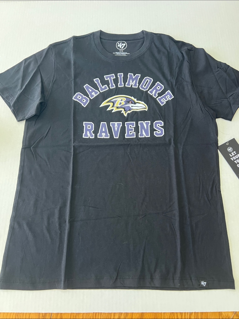 47 Baltimore Ravens Black Tee with Team Logo Size M NWT